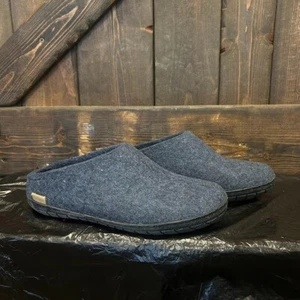 Glerups Slip-On Navy Wool Slipper with Black Rubber Bottom - EU Size 39 - Picture 1 of 5