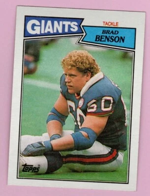 1987 Topps Football #21 Brad Benson New York Giants - Image 1 of 2