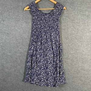 Caroline Morgan Dress Womens 12 Blue A Line Flowers Flowy Office Career City 4Y - Picture 1 of 11