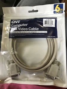 QVS Computer VGA Video cable 6ft, New - Picture 1 of 2