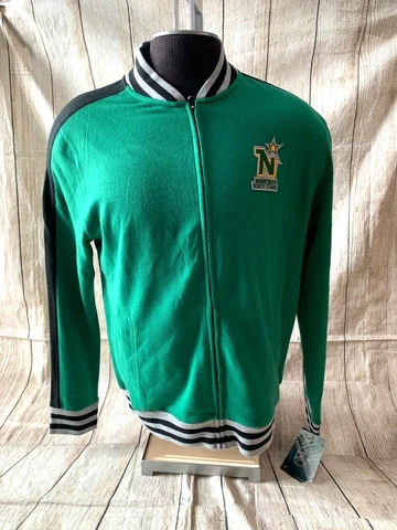 Minnesota North Stars Logo NHL Men's Medium FANATICS Green Track Jacket Full Zip Cover
