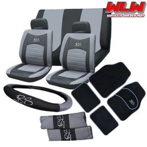 FOR Nissan Micra 15pc Grey RS Car Seat Covers Protectors Full Set Washable Pet - Picture 1 of 6