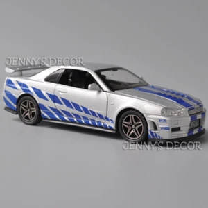 1:32 Scale Diecast Model Car Toy Nissan GTR GT-R R34 Pull Back Miniature Replica - Picture 1 of 15
