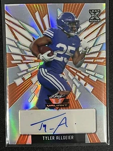 TYLER ALLGEIER 2022 Leaf Valiant Orange SP Auto RC /25 Falcons BYU #BA-TA1 - Picture 1 of 2