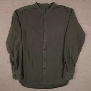 Uniqlo Camicia Uomo Piccola Fascia Verde Colletto Bottoni Casual Nonno - Foto 1 di 17