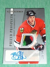 2005-06 Hot Prospects Brent Seabrook AUTO 4CLR SICK PATCH RC 129/349 ROOKIE L@@K