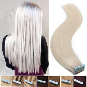 Russisch Tape In / On 100% Echthaar Remy Hair Extensions Haarverlängerung Tresse - Bild 1 von 64
