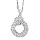 Sterling Silver Brilliant Embers Rhodium-plated CZ Snake Necklace 18