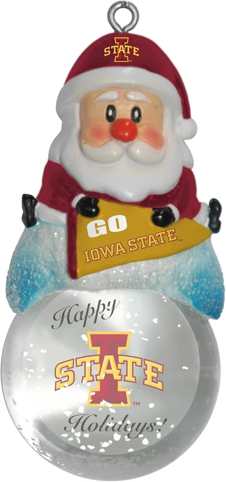 Iowa State Cyclones Fútbol Baloncesto Santa Nieve Pequeño Globo Adorno NUEVO Foto 1 de 1