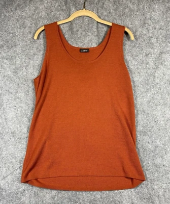 Camisa Akris para mujer naranja grande naranja cachemir mezcla de seda sin mangas Foto 1 de 4