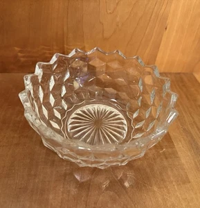 Cuenco de diseño cubista transparente americano vintage Fostoria 5 3/8" - Imagen 1 de 5