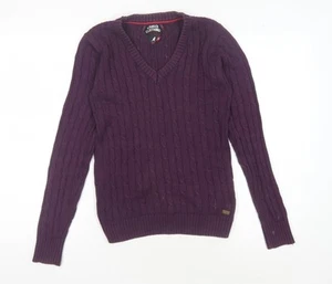 Kangol Women's Purple V-Neck Cotton Jumper Size 10 - Picture 1 of 12