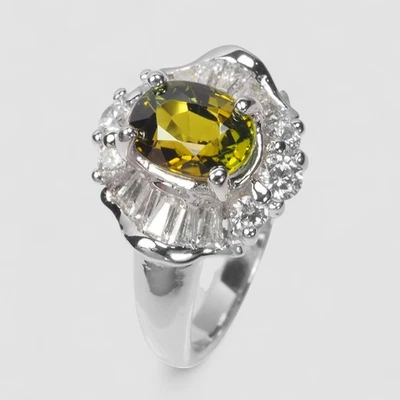 Lavish Green Tourmaline 1.22Ct 925 Sterling Silver Fine Jewelry Gemstone Rings - Image 1 of 4