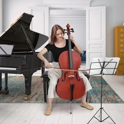 Violonchelo tamaño completo 4/4 escuela estudiante principiante tilo con bolsa arco colofonia puente Foto 1 de 4