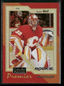 2023-24 O-Pee-Chee Platinum Premier Dustin Wolf #OPC-26 Rookie RC - Imagen 1 de 2