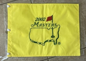 2002 Masters Pin Flag Authentic Augusta National Tiger Woods Champion - Picture 1 of 3