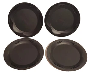 TUPPERWARE OPEN HOUSE COLLECTION SET/4 BLACK DESSERT PLATES 8" ROUND - Picture 1 of 1