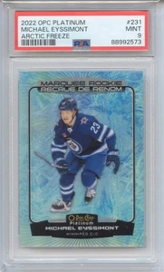 2022-23 OPC Platinum Arctic Freeze #231 Michael Eyssimont RC /99 PSA 9 Jets - Picture 1 of 2