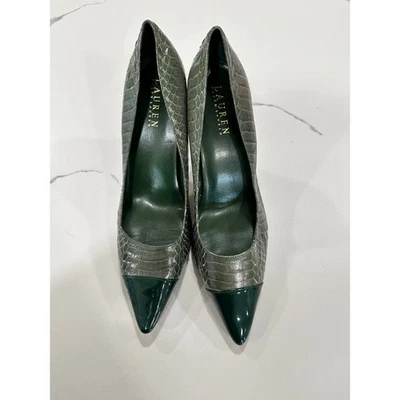 Zapatos de vestir Lauren Ralph Lauren de tacón, punta puntiaguda, estampado de serpiente 9.5B Foto 1 de 4
