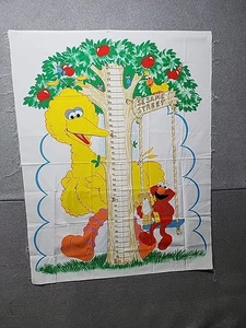 Bright Sesame Street Fabric Panel Growth Chart Big Bird Elmo Sewing Spectrix DIY - Picture 1 of 4