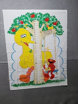 Bright Sesame Street Fabric Panel Growth Chart Big Bird Elmo Sewing Spectrix DIY - Image 1 of 4