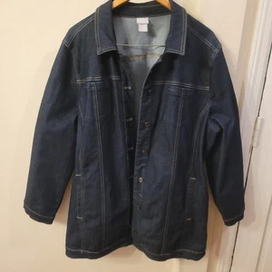 CHICOS Long Denim Button Jacket Shacket-Chicos 4-US XXL(20) - Picture 1 of 20