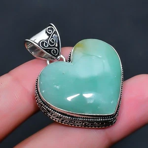 Green Apatite Handmade Gemstone Jewelry Pendant 1.62" T079 - Picture 1 of 3