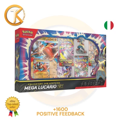 Pokémon Mega Lucario EX Sammlung Mit Figur Italienisch ITA Mega Entwicklung - Bild 1 von 3