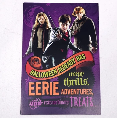 NUEVO Hallmark Harry Potter Feliz Halloween Tarjeta de Felicitación Hermione Ron 8"x5" 2011 Foto 1 de 4