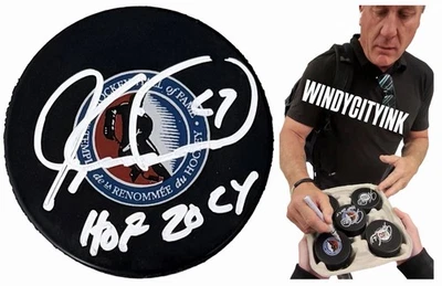 JEREMY ROENICK SIGNED HALL OF FAME HOCKEY PUCK CHICAGO BLACKHAWKS w/EXACT PROOF! - Image 1 of 3