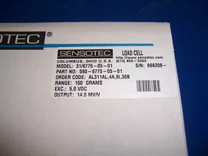 11376 SENSOTEC 31/6775-05-01 150 GRAM LOAD CELL 060-6775-05-01 14.0 MV/V 5VDC - Picture 1 of 2