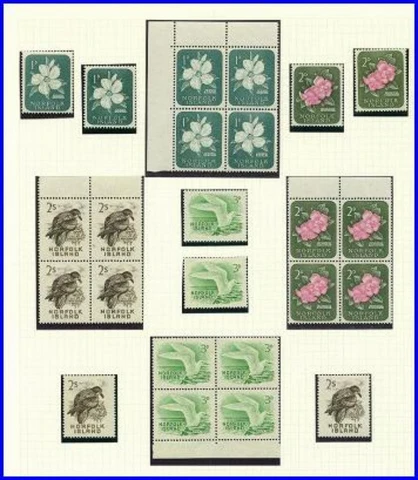 Norfolk Is 1960-62 Flowers & Birds - Blks4 & Singles SC 29-41 [SG 24-36] MNH B4 Cover