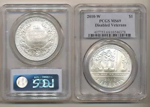 2010 W Disabled Veterans PCGS MS69 Commemorative Silver Dollar - Picture 1 of 1