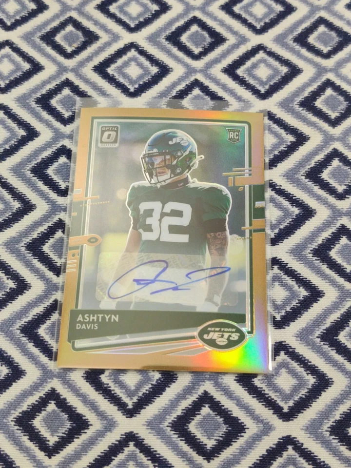 2020 Panini Optic #145 Ashtyn Davis Auto RC Gold New York Jets  - Image 1 of 4