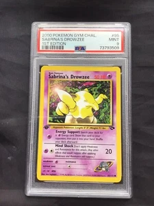 Pokemon Cards: Gym Challenge 1st Edition Common: Sabrina's Drowzee 95/132 PSA 9 - Picture 1 of 6