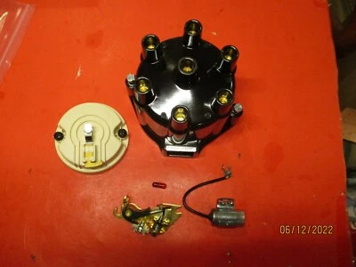 JEEP- BUICK SPECIAL,SKYLARK  V6 1966-71- BRASS-DISTRIBUTOR CAP-ROTOR POINT-CON - Image 1 of 4