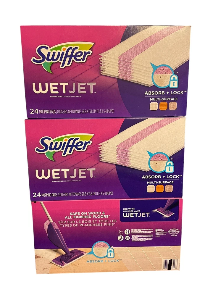 Swiffer WetJet Multi-Surface Floor Cleaner Pad Refill, 24 Count  Four Boxes - Imagem 1 de 1