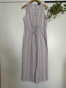 $266 Drew Women Multicolor Sleeveless V Neck Striped Jumpsuit - S - Picture 1 of 10