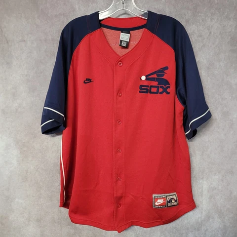Rare Vintage Nike Chicago White Sox Paul Konerko 14 Red Throwback Jersey Mens L Cover