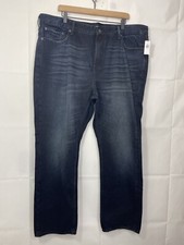 Old Navy Men's 42x30 Blue Black Slim Rigid Non-Stretch Dark Wash Jeans