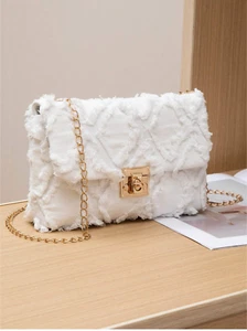 White Women Handbag Versatile Sweet Shoulder Bag Crossbody Small Square Bag - Picture 1 of 6