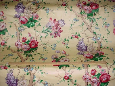 8-5/8Y Bassett McNabb Cassandra Flowering Branch Print Drapery Upholstery Fabric - Image 1 of 4