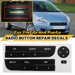 Dashboard Peeling Radio Stereo Button Repair Stickers Decal For Fiat Grand Punto - Picture 1 of 6