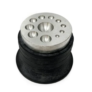 Dapping Doming Block With Rubber Base Steel Swage Disc Jewellery Forming Tool - Picture 1 of 4