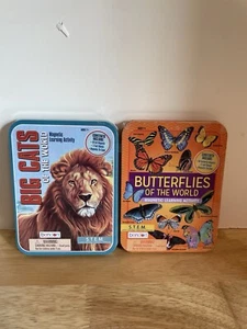 Butterflies/Lions Of The World Magnetic Learning Activity STEM Tin Home ED - Picture 1 of 6