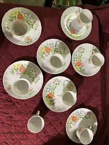 vintage taste seller By sigma 8 teacups & 7 Plates Nosegay #331 Made In Japan - Bild 1 von 9