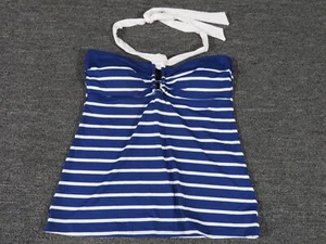Lauren Ralph Lauren Tankini Swimsuit Top Womens 8 Blue White Padded - Picture 1 of 6