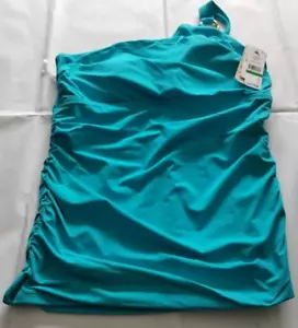 Tommy Bahama Aqua Cerulean Pearl One Shoulder Tankini Top Size L/G - Picture 1 of 2