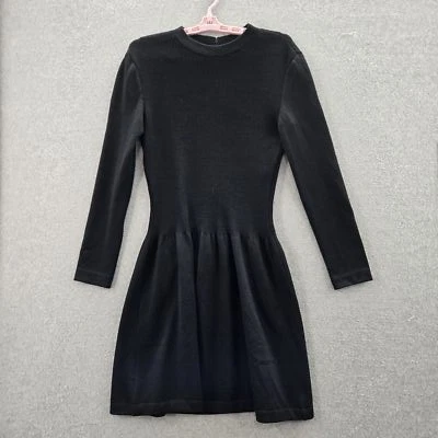 VINTAGE Colección St. John Por Marie Gris Mujer Vestido 6 Negro Mezcla Lana Suéter Foto 1 de 4