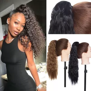 100% Real Thick Drawstring on Ponytail Long Soft Extensions As Human Hair Piece - Picture 1 of 18